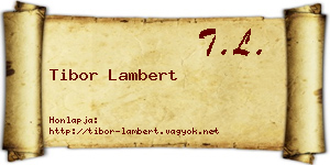 Tibor Lambert névjegykártya